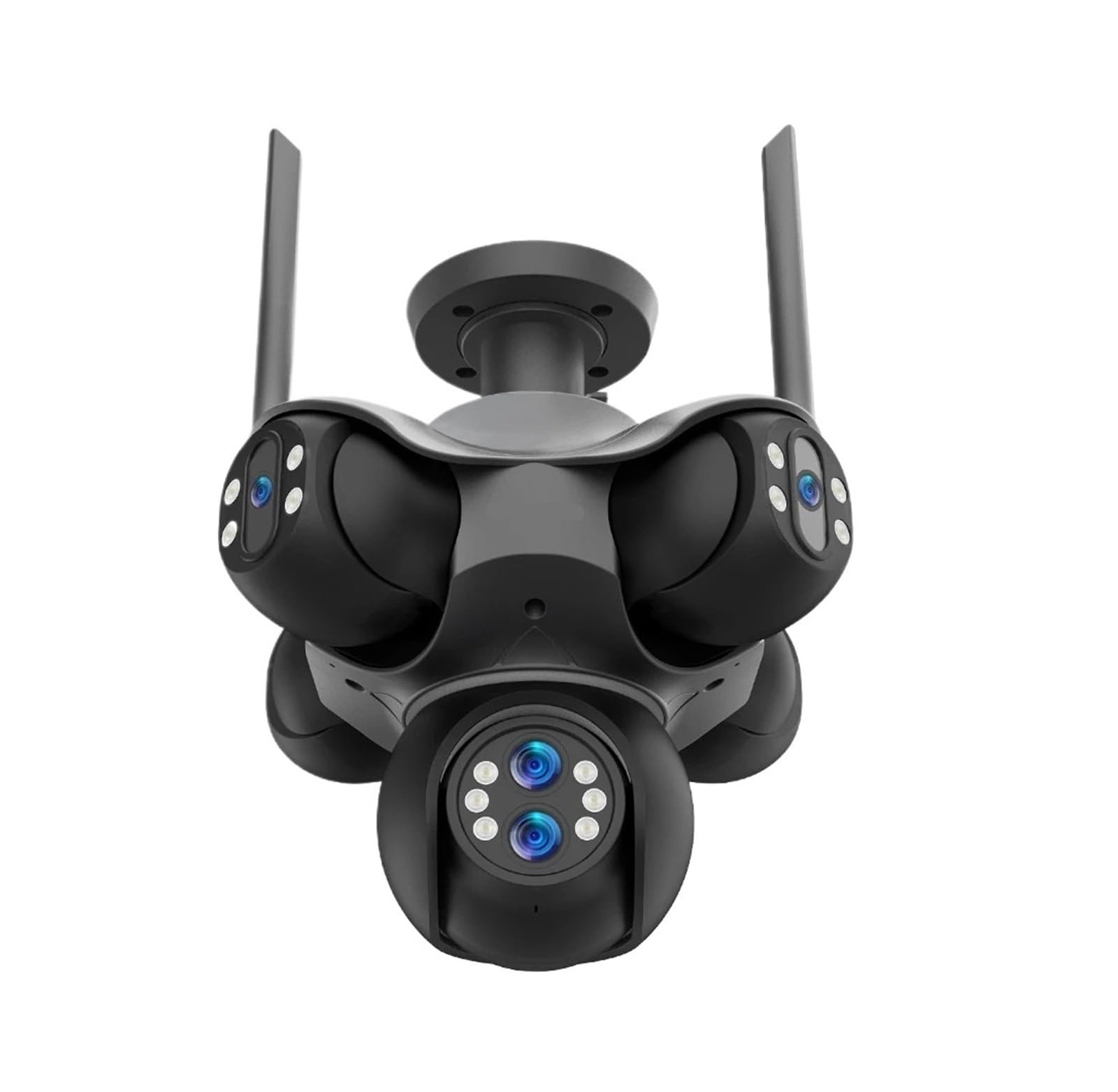 NCAEVGXRWJT 10K 30MP Outdoor WiFi PTZ Security Camera, 6-Lens 5-Screen 10X Zoom 360° AI Auto Tracking Surveillance Cam(AU,10X Zoom Cam 32G SD)