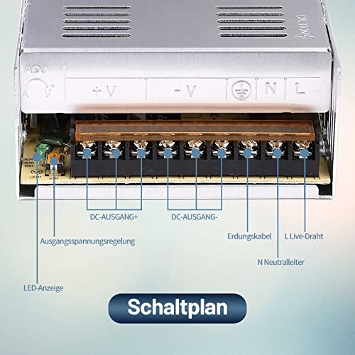 RUIZHI 12V 30A Netzteil Schaltnetzteil, DC 360W Adapter Transformator Universal Regulated Switching für LED Streifen, 3D Drucker,Radio, Computerprojekt – Bild 5