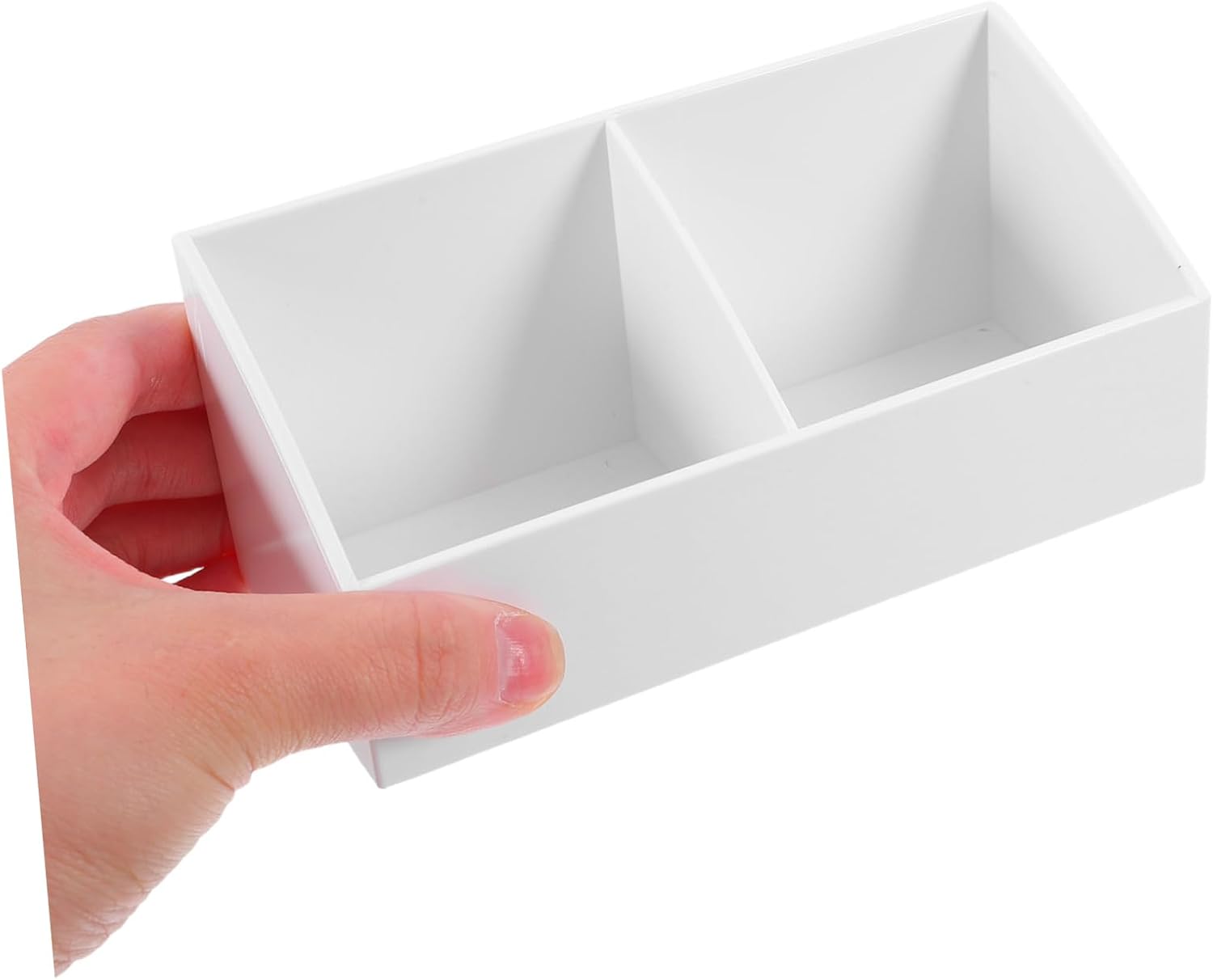 White ABS Tea Bag Storage Box with Compartments for Countertop image 4