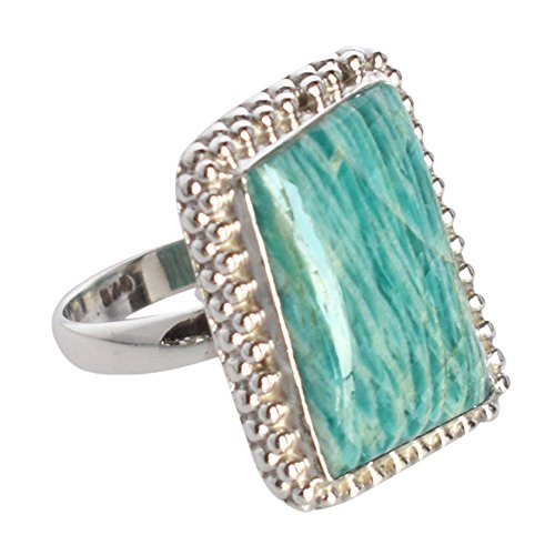 Bague amazonite bleue en argent sterling | Cadeau artisanal unique pour femme