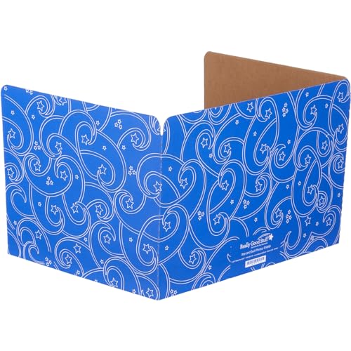 Image of Really Good Stuff Standard Privacy Shields, 3 Group Colors, Set of 12 | Ages 5+, Kindergarten+, Star & Swirl Matte Finish in Blue, Reduces Distractions and Helps Students Focus