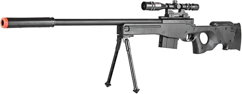 Miniatura 4 de UKARMS Airsoft P2703B L96 - Perno de rifle de francotirador de resorte negro AWP con alcance