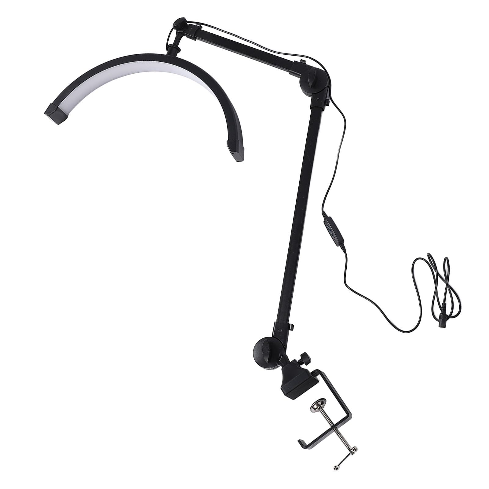 Sonew Lampka na Biurko do Paznokci Half Moon, 3 Tryby Oświetlenia Pielęgnacja Oczu Regulowane ramię Obrotowe Lampa LED do Paznokci z Zaciskiem, dla Profesjonalistów z Branży Pielę (wtyczka UE)