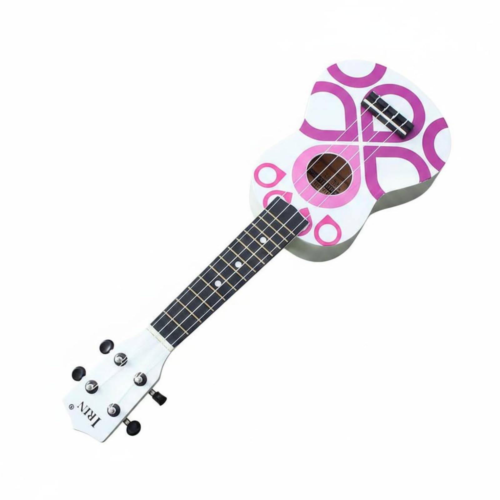 Guitar-Design Body 21-Inch Ukulele Round Sound Hole Wooden Ukulele Fretted Neck 21 Inch Compact, Chinese Knot|Musical Instruments & Gear | String | Folk & World | Ukuleles-image-41