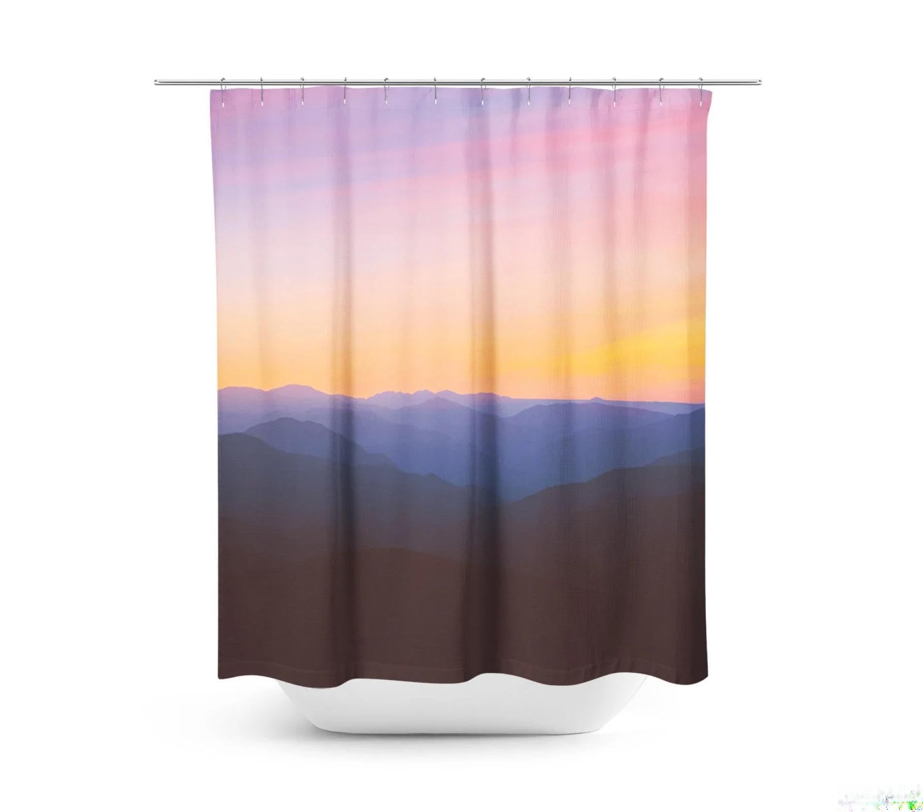 Rideau de douche montagnes et ciel 150 x 150 cm décoration salle de bain paysage