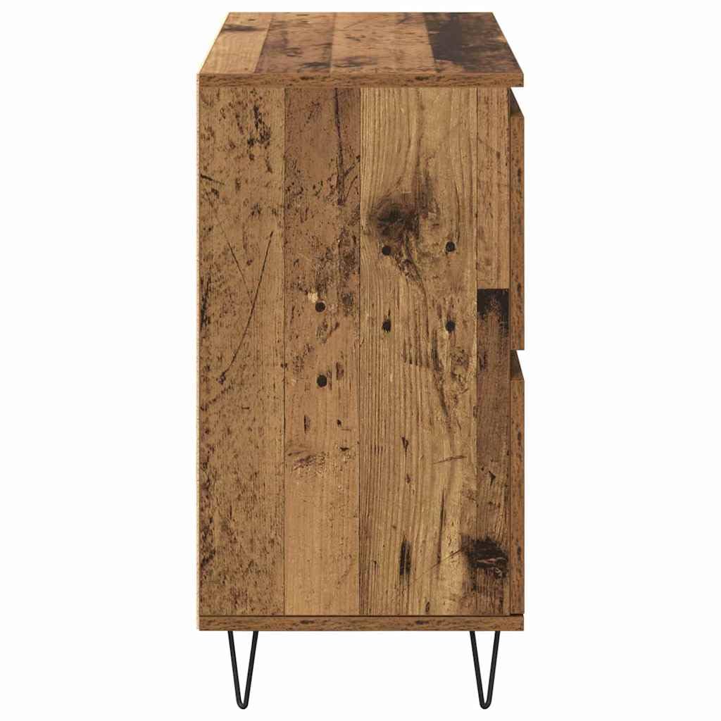 Kredensy zestaw 3 sztuk, wygląd starego drewna, 180 x 35 x 70 cm, materiał drewnopochodny, uniwersalna szafa do salonu, jadalni, kuchni, przedpokoju