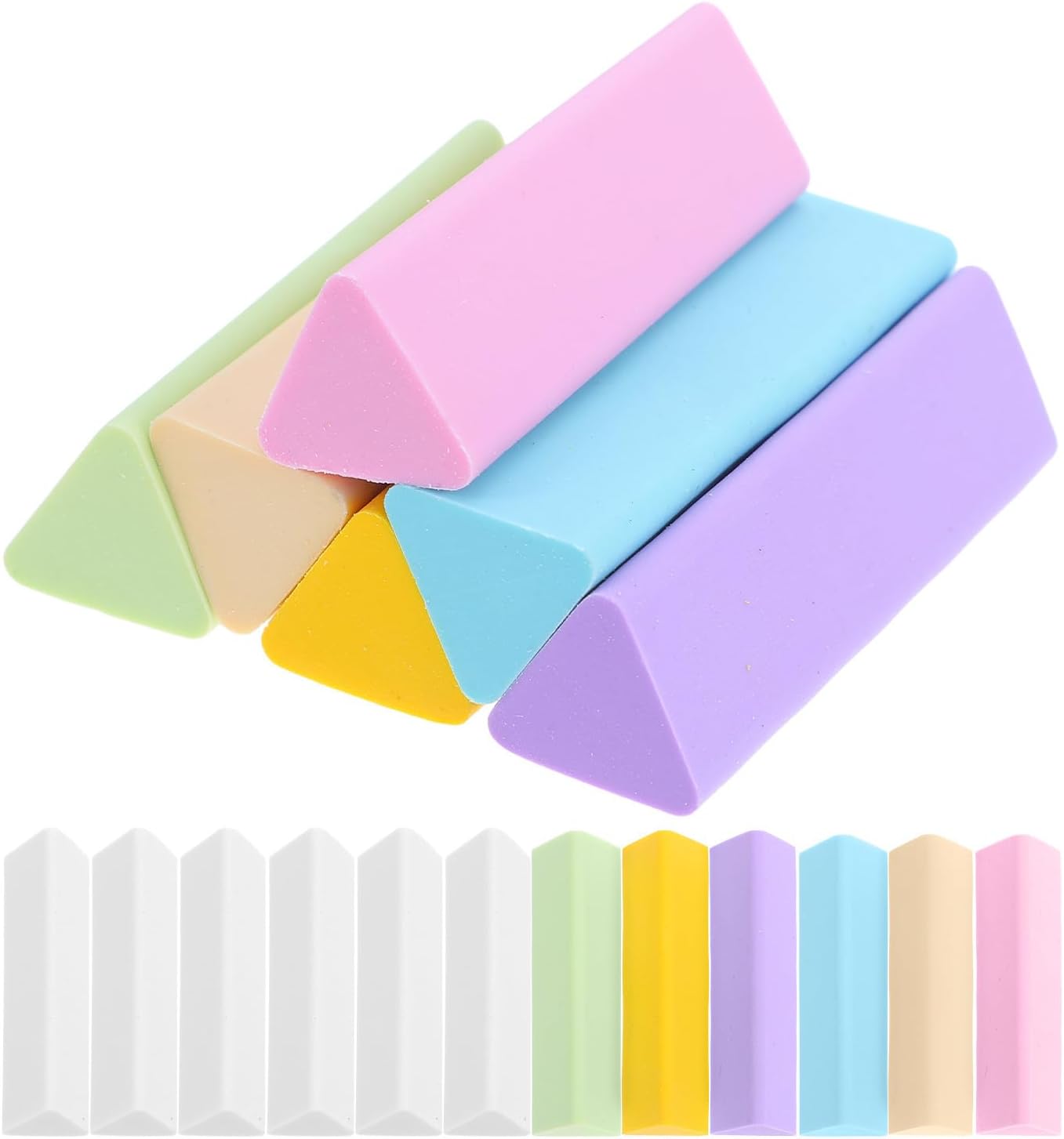 18pcs Triangular TPE Pencil Eraser, Smudge-Free Precision