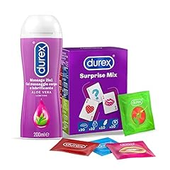 Durex Surprise Mix 40 Preservativi + Durex Gel Massage Aloe da 200ml