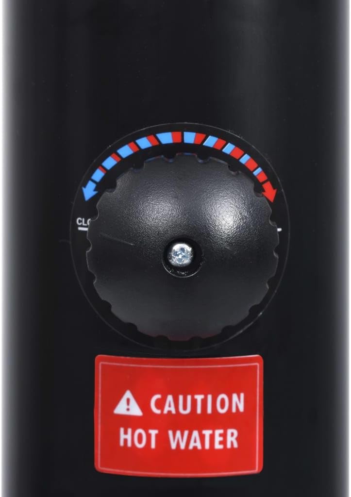 vidaXL Solar Shower Black PVC and ABS 84.6 in Tall Height-Adjustable