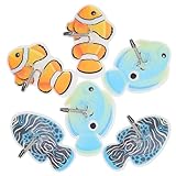 Petits ornements pour aquarium : motifs de poissons tropicaux de style dessin animé, adaptés à différents styles de décoration, crochets muraux décoratifs