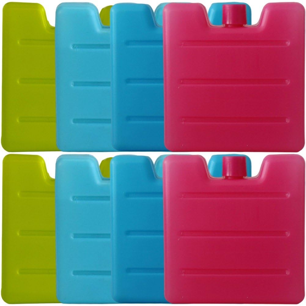 Fituenly Reusable Gel Ice Blocks Cooler Bag, Freezer Packs Family Ice Brick, Powerful Chillers for Travel Picnic, Assorted Colors Mini Cooler Bags