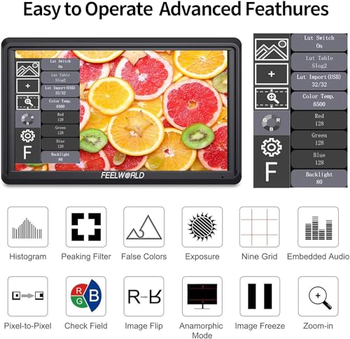 image for FEELWORLD S55 V3 + Battery + Carry Case 6 Inch DSLR Camera Field Monit
