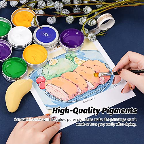 Arrtx Premium Gouache Paint Set Professional Pigmentation Creamy Finish, 30Ml X 9 Vibrant Colors Unique Sealed Leak Proof Lids Design For Artists Beginners School Supplies Painting (Set A) #TOP2