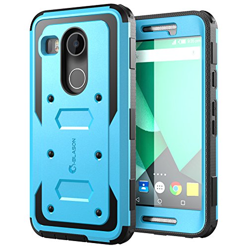 Nexus 5X Case, [Heavy Duty] i-Blason Google Nexus 5X Phone Case Armorbox [Dual Layer] Hybrid Full-Body Protective Case with Front Cover and Builtin Screen Protector/Bumper (Blue)