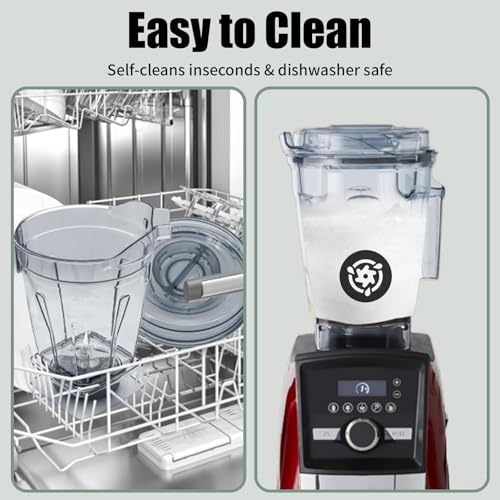 Image of Pure Realm 48-Ounce Low-Profile Blender Container Compatible with Full-size Vitamix Models-Including the A3500, A3300, A2500, X2,Venturist series etc,SELF-DETECT,BPA Free,Replacement Blender Container