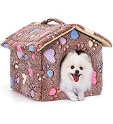 Nobleza Hundehütte für Hunde Katzen, Winterfest Hundehaus 48x45x39cm M, Tragbare Haustier Hundehö...