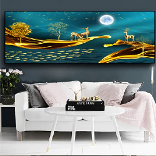 Art affiches et impressions cerf abstrait pour un salon moderne
