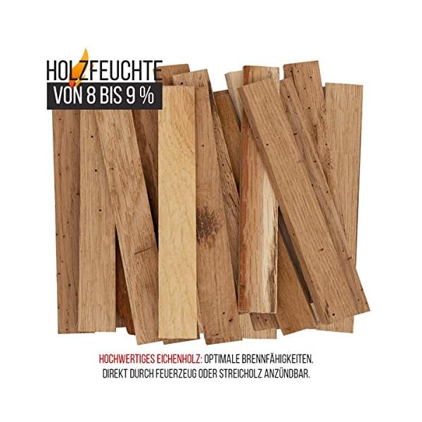 Aleko Premium 3,7 kg Brennholz BZW. Holzkohle - Anzünder aus Eichenholz, Bio Kaminanzünder, für Grill, Kamin, Ofen - Perfekter Grillanzünder, getrocknetes und unbehandeltes Anmachholz – Bild 3
