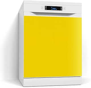 DEQORI Lámina magnética para lavavajillas 60 x 60 cm | Color liso – Amarillo | Esterilla magnética decorativa para lavavajillas | Lámina decorativa magnética autoadhesiva, magnética e impermeable