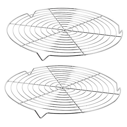 TOPPERFUN 2piezas Rejilla Redonda Para Tartas y Enfriamiento Inoxidable Fácil De Limpiar Para Repostería