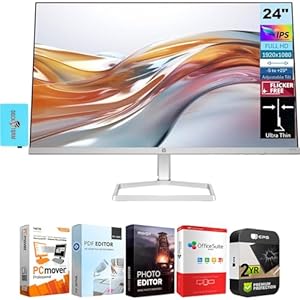 HP 94C21AA#ABA 524sw Series 5 23.8 inch FHD 1080p 16:9 5ms 100Hz IPS Monitor Bundle with Elite Suite 18 Standard Editing Software Bundle and 2 YR CPS Enhanced Protection Pack