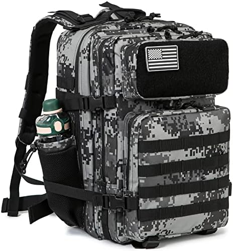 QT&QY Military Tactical Backpacks For Men Molle Daypack 35L/45L Large 3 Day Bug Out Bag Hiking Rucksack With Bottle Holder…