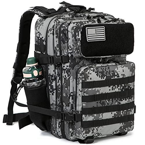 QT&QY 25L/45L Military Tactical Backpack For Men Molle Daypack 3 Day Bug Out Bag Hiking Rucksack With Bottle Holder
