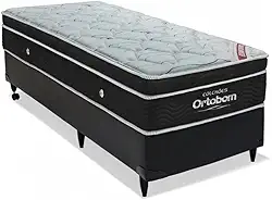 Cama Box Elegant Superpocket Solteiro Ortobom Preto/Branco