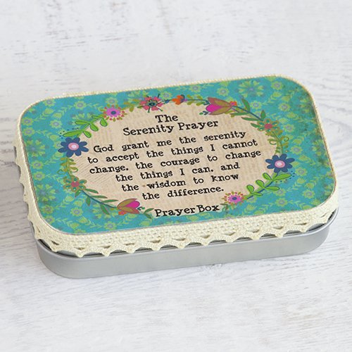 Natural Life Owl Inspirational Serenity Prayer Memory Prayer Box with Pencil and Notecards