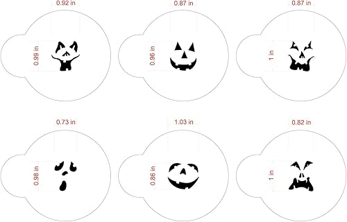 Miniatura 5 de Designer Stencils 742 mini plantillas de galletas Jack-o-Lantern Faces, Beigesemitransparentes