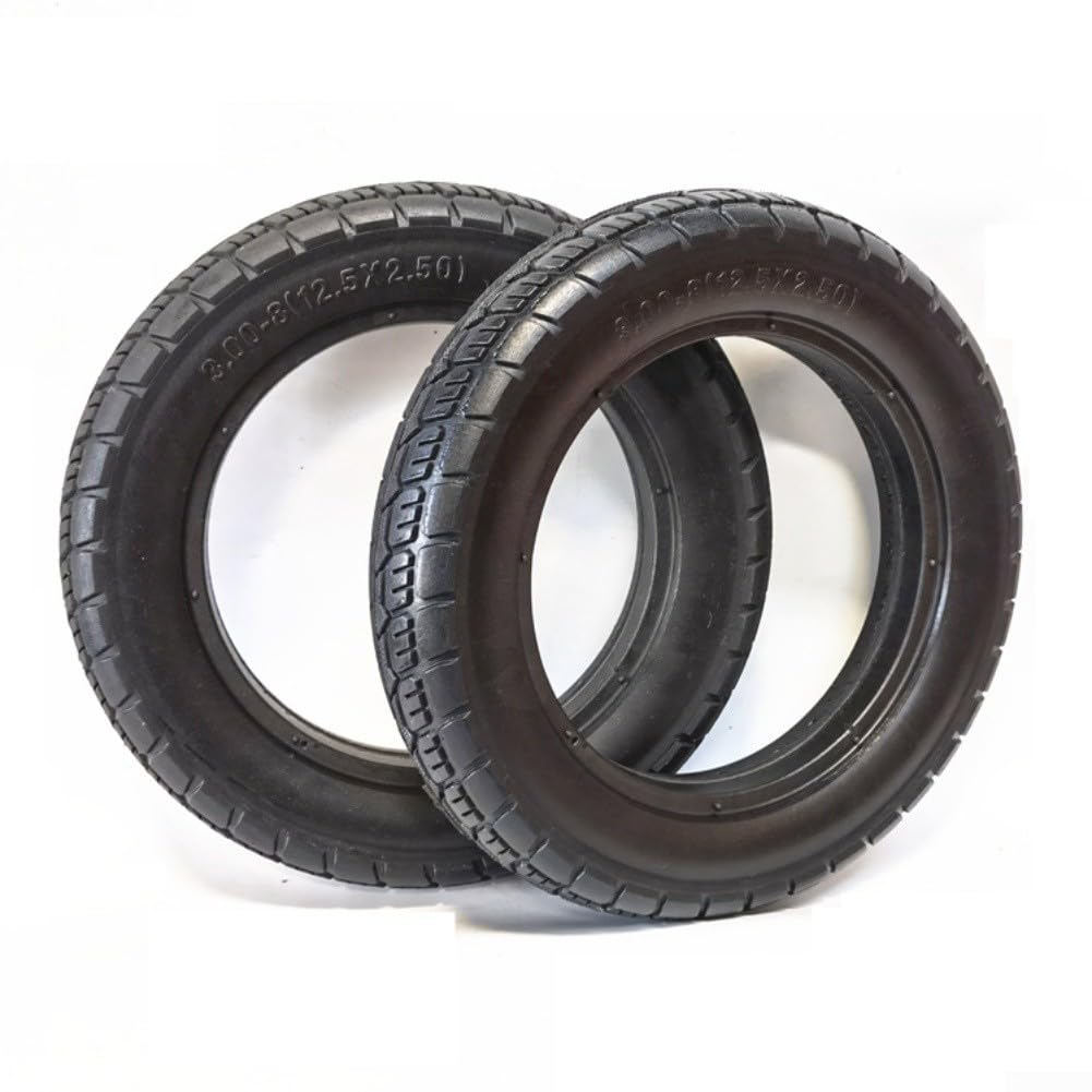 Paquete de 2 neumáticos macizos de 12,5 x 2,50 (62-203) para Bicicleta eléctrica y Patinete, neumáticos de Goma antipinchazos de 12 1/2 x 2,50, Ruedas de Repuesto sin Mantenimiento