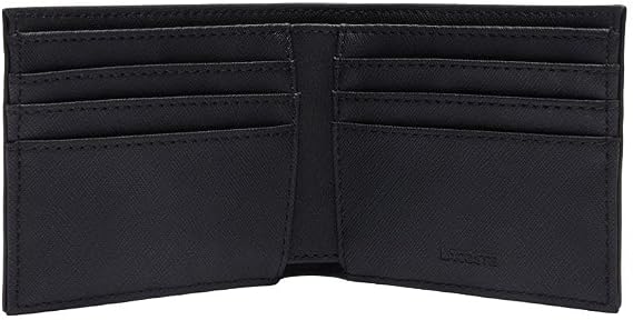 Lacoste Men's Classic Small Billfold Wallet, Black, One Size