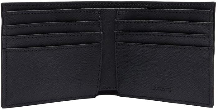 Lacoste Men's Classic Small Billfold Wallet, Black, One Size