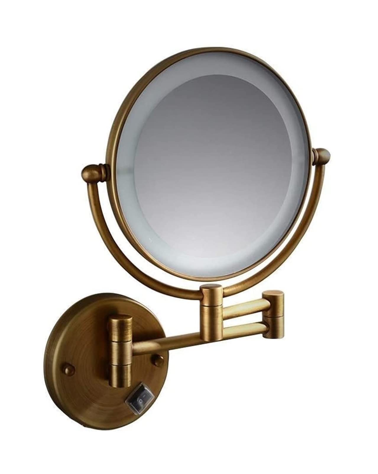 Miroir cosmétique vanité LED télescopique 8 pouces avec miroir de maquillage bronze grossissant