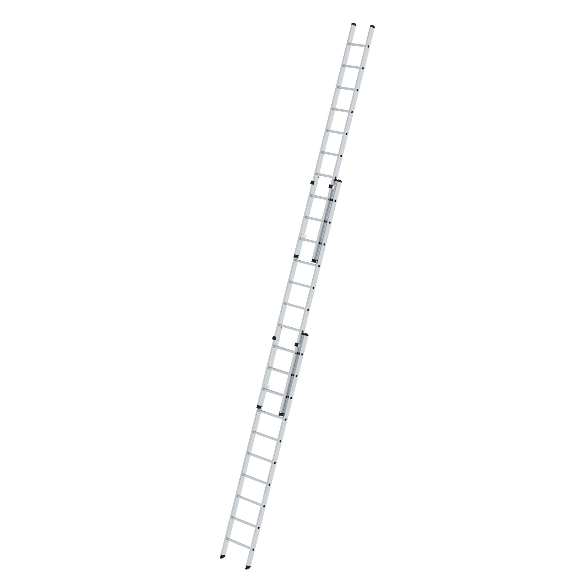 PROREGAL Sprossen-Schiebeleiter 3-teilig ohne Traverse 3x10 Sprossen | Leiter, Teleskopleiter, Trittleiter, Bockleiter, Sprossen-Doppelleiter