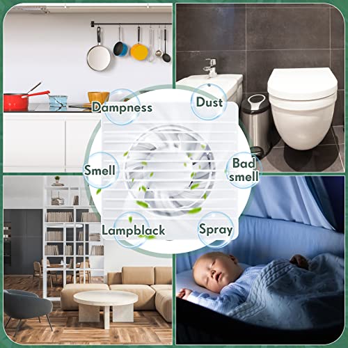 Qunclay 2 Pcs 4 Inch 110V Kitchen Exhaust Fan 76 Cfm 2400R/Min,18W 65M³/H Extractor Fan Vent Fan Bathroom Window Wall Ventilation Fan Ventilation Extractor With Anti Backflow Check Valve Chain Switch #TOP6