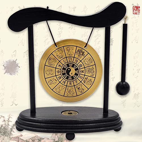 fengshuisale Zen Art Brass Feng Shui Desktop Zodiac Gong W Red String Bracelet W3359