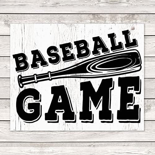 Plaque murale baseball bois rustique grand format déco rétro maison