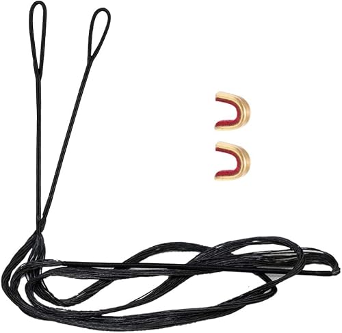 Deerseeker Recurve Bow String Set with 2 Nock Points Dacron Bowstrings Replacement Archery Accessories for Traditional Longbow 12,14,16 Strands 48-70 inch (AMO 52"-12)