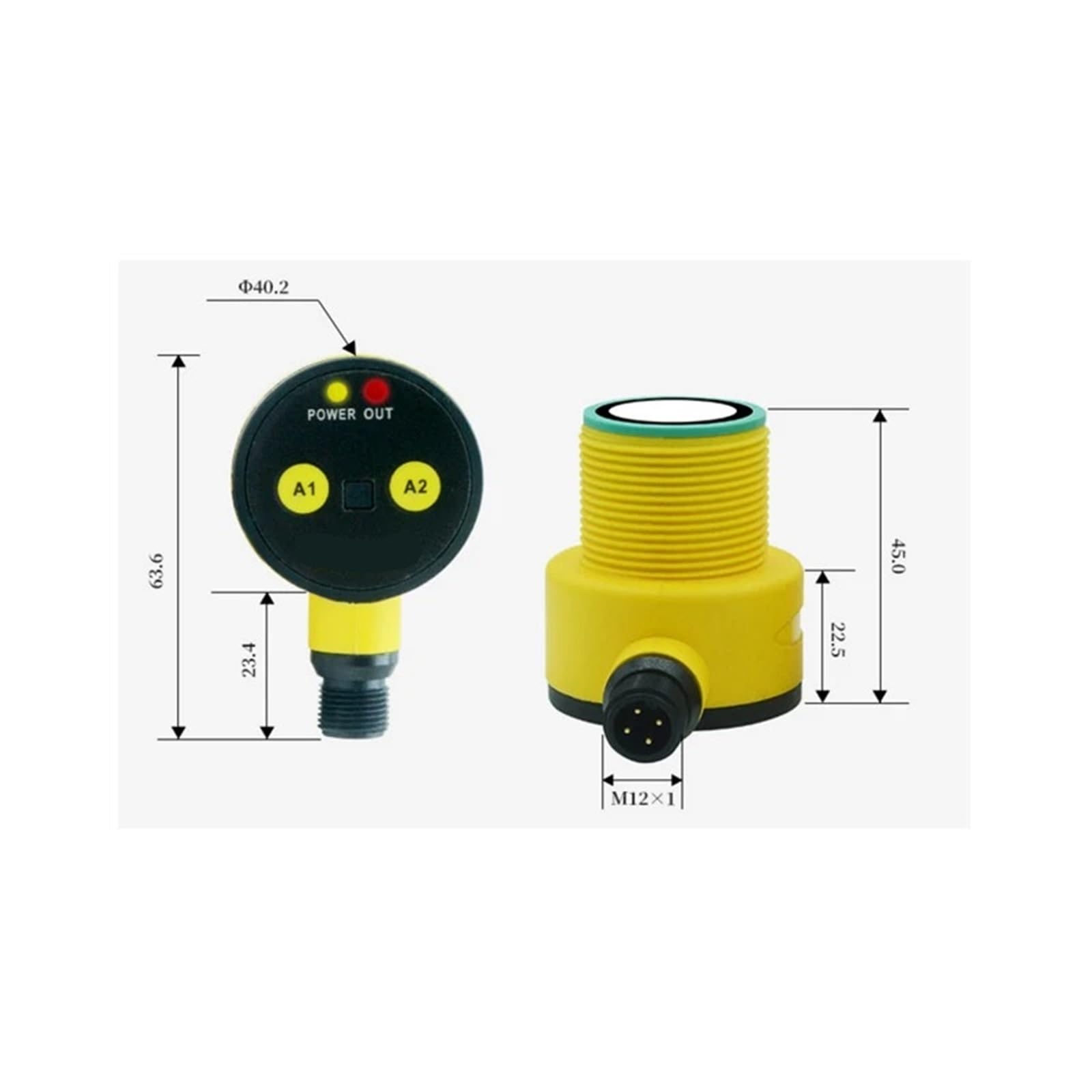 Capteur de Niveau de Liquide à ultrasons T30 1000mm, détecteur de proximité analogique 4-20mA/0-10V/NPN/PNP(UBX100-T18-DU-H5)
