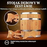 MB Manufaktura Barel - Drewniana beczka dębowa do przechowywania alkoholu 15 L - RĘCZNIE WYKONANA BECZKA - Beczka na whisky, wino, brandy, likiery - Mała beczka na alkohol, Dąb opalany - 15 Litrów