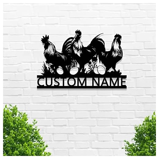 Personalized Chicken Coop Metal Sign, Custom Chicken Metal Wall Decor, Customized Yard Chicken Name Sign, Farm Fresh Eggs Monogram, Rooster Chicken Coop Decoration Outdoor Welcome Sign, Gifts for Mom