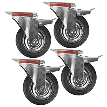 Roulettes En Caoutchouc (Avec Frein)Roue Pivotante Roulettes À Support