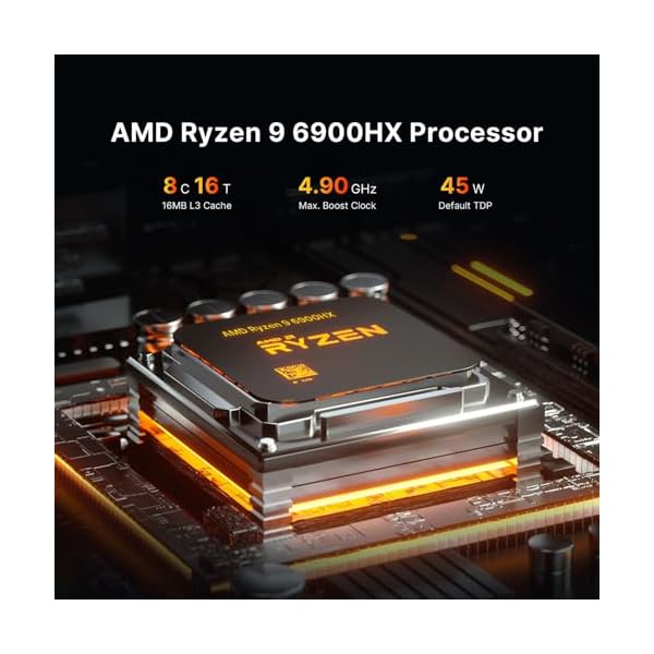 P3 Gaming Mini PC, 32GB DDR5, 1TB M.2 SSD | AMD Ryzen 6900HX Processor, Mini Computer(8Cores/16Threads, up to 4.9GHz), Triple Display Desktop PC, Pre-in Windows 11 Pro - Image 4