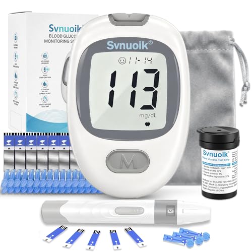G430 Blood Glucose Monitor Kit, Diabetes Testing Kit, 100 Glucometer Strips, 100 Lancets, 1 Blood Sugar Monitor, 1 Lancing Device, No Coding, Glucometer for Home Use