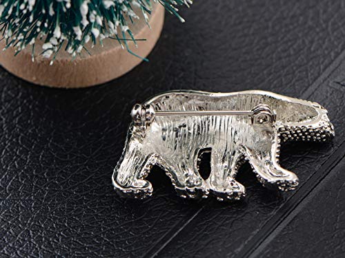 Image of Alilang Women's Polar Bear Brooch Clear Crystals Christmas Winter Holiday Pin Shawl Scarf Brooch