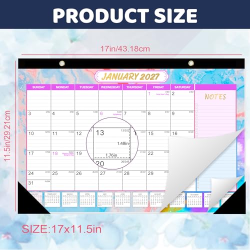 Image of GuassLee Desk Calendar 2026-2027 - 19 Monthly Calendar from Jun. 2026 to Dec. 2027, 11.5 inchx17 inch Large Desktop Calendar with Thick Paper, Corner Protectors for Desk Home Office Easy Planning