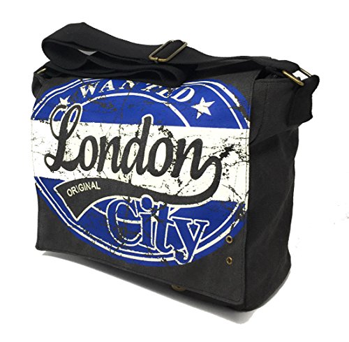 Robin Ruth London Big Alex - Bolso de lona estilo lona, color gris o gris oscuro negro y azul verschieden