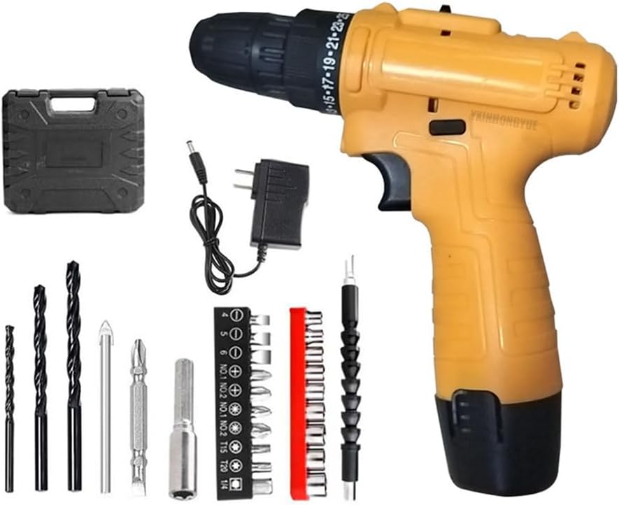 Taladro Eléctrico Inalámbrico 150W YXINHONGYUE, 18 Velocidades, Luz LED