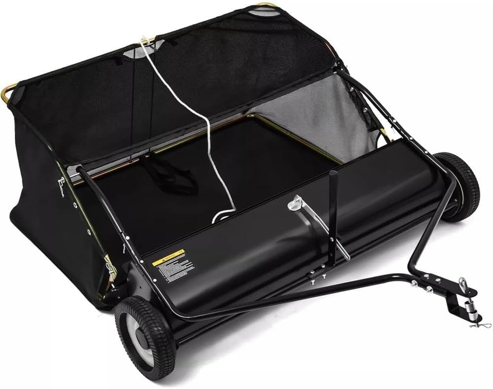42"" Tow Behind Lawn Sweeper Leaf Collector Sweeper for Lawn 12 Cu FT Capacity, Replacement for John Deere OEM